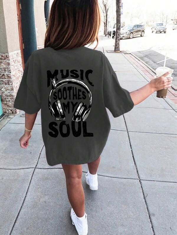 Tween Girls Casual Graphic Print Round Neck Short Sleeve T-Shirt, Summer Top