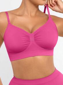 FeelinGirl Bralettes For Women With Support Comfortable Bras No Underwire Seamless Everyday Bras - 粉色 - 查看 2
