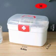 1 pieza Caja de almacenamiento farmacéutico compacta para el hogar, armario de medicinas, botiquín de primeros auxilios, diseño transparente para una organización y acceso convenientes - Caja de medicamentos transparente - Ver 3