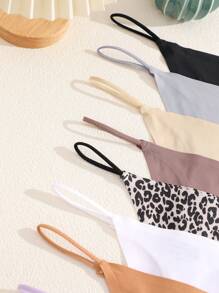 9pcs/Set Women Breathable Low-Rise G-String Panties, Featuring Heart & Leopard Print, Sensitive Waistband, Seamless Bikini Briefs, Sexy Lingerie - Multicolor - View 5