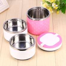 3-Layer Insulated Stainless Steel Thermal Lunch Box, Hot Food Container - Pink - View 3