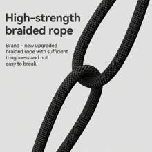 1 件 125 厘米/49 英寸可调节斜挎手机挂绳，多色可选，通用多功能挂绳，配经典黑色固定卡/连接卡。肩带式手机挂绳，适用于所有智能手机，防丢失，适用于手机，耐用编织带手机壳，适合户外活动。 - 彩色 - 查看 5