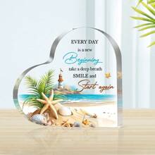 1 件夏季海滩美丽装饰品，时尚简约风格亚克力装饰摆件，家居装饰，卧室，客厅，餐厅，书桌，咖啡厅和窗户装饰品，送给家人和朋友的夏季礼物 - 1cm愛心擺件 - 查看 4