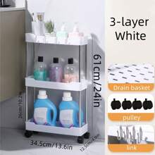 3/4 Tier Slim Rolling Storage Cart Organizer Mobilna półka regałowa Wózek użytkowy Wieża regałowa do wąskich miejsc, wielofunkcyjny wózek użytkowy Plastikowy organizer do przechowywania do kuchni, łazienki, prysznica, salonu, biura i akademika