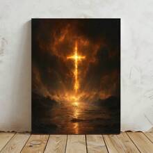 Jesus Cross Framed Waterproof Canvas Painting Ready To Hang For Living Room Bedroom Office Christian Canvas Wall Painting