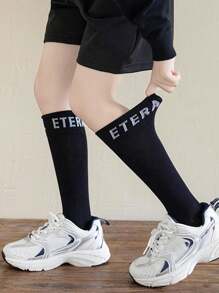 1 Pair Kids' Spring/Summer Versatile Casual Knee-High Socks, Thin Sports/School Socks For Girls - Multicolor - View 10