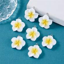 20/50 piezas Colgantes de flor de resina vívida - Una variedad de colgantes florales de verano para hacer joyas DIY, collares, aretes y accesorios de manualidades - Plumeria - Ver 6