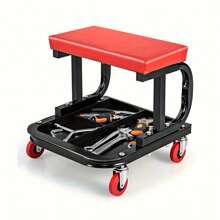 2-In-1 Crawler, 36-Inch (About 35.98inch) Z-Shaped Crawler Seat, 300 Pounds (About 149.7kg) Capacity Garage Chair Adjustable Rolling Folding Car Crawler With 6 2.5-Inch (About 2.52inch) Wheels Garage Chairs With Adjustable Roller Folding Car Crawlers/Seat Wheels, Mechanical Crawlers, Used For Car Maintenance