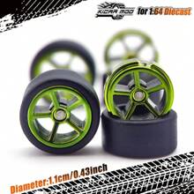 Kicarmod Llantas de goma KicarMod 1/64, neumáticos delanteros pequeños y traseros grandes, D: 11mm*13mm, radios de estrella de cinco puntas, neumáticos para piezas modificadas de coche de juguete de deportivo o muscle car, adecuado para entusiastas del modelismo con cierta habilidad manual