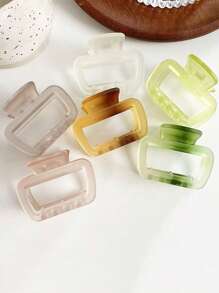 6pcs Matte Solid Color Plastic Square Hair Claw Clips, Elegant And Sweet Style Useful For Everyday, Casual, Holiday And Party