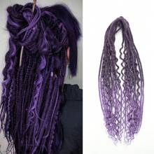 Extensiones de rastas de 24 pulgadas, estilo bohemio, de 3 en 1 con extremos rizados, juego de rastas hechas a mano de 15 hebras en estilo hippie y bohemio