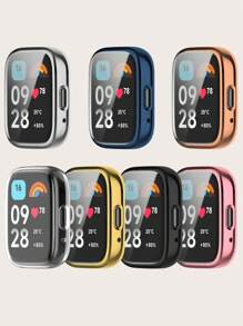 1 pieza Funda protectora de TPU de cobertura completa con protección de choque y resistor de unicolor, compatible con Redmi Watch 3 Active - Reloj Redmi 3 Activo - Ver 2