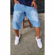 Bermuda Balloon Jeans Dazzling Original Plus Size - Cadet Blue - View 2