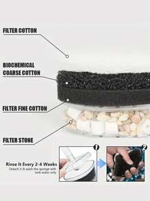 1 件装塑料水族箱鱼缸过滤器空气虹吸清洁器，静音空气驱动增氧机，适用于鱼缸和水族箱