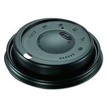 DART 16ELBLK Cappuccino Dome Sipper Lids Black Plastic Pack Of 100 Case Of 10 Packs - Black1 - View 1