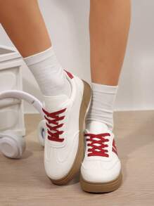 Women's Athletic Colorblock Shoes – Patchwork Upper And Chunky Sole For Fitness Activities