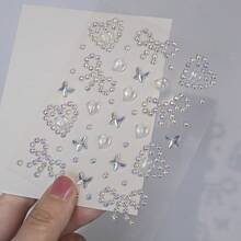 Y2K-Inspired 1PC Bohemian Style Rhinestone Face Stickers, Resin Crystal Body Gems For Music Festivals, Carnival, Holiday Parties, DIY Star & Moon Shimmer Adhesives Gifts For Eid, Carnival/Mardi Gras/Masquerade