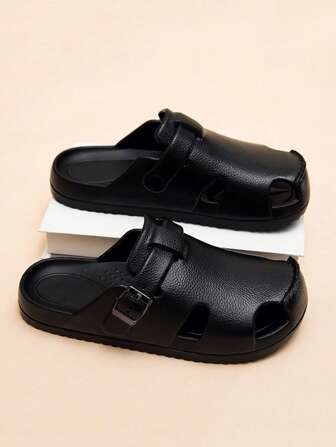 1 双男孩/青少年男孩舒适、时尚、轻便、休闲沙滩凉鞋，适合夏季