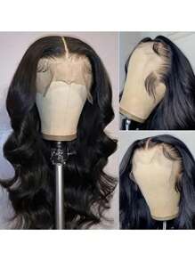 Body Wave Bob en lang haar, zwarte natuurlijke kleur, 13X4 front lace pruik met babyhaar rondom, voorgepermanente haarlijn, geschikt voor verschillende rassen, dagelijks gebruik op feestjes, transparant kant zonder lijm, 8-36 inch