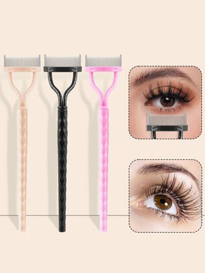 1 pieza Separador de pestañas con patrón de diamante, herramienta de maquillaje profesional para maquillaje diario, ayuda a separar las pestañas, cepillo de cejas, cepillo de sombras de ojos, spoolie, cepillo spoolie