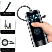 Inflador de neumáticos portátil, compresor de aire portátil para neumáticos de automóvil, bomba de neumáticos recargable, inflado rápido con manómetro digital y luz LED para automóvil, bicicleta, motocicleta e inflador de balones