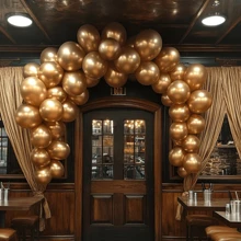 12 Large Chrome Metallic Balloon Balloons 16 Inches Large Round Balloons Premium Birthday Party Decoration - 金色 - 查看 4