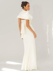 conciso Elegantes trägerlos Schal Dekoration Einfarbiges lang halbtransparentes Kleid Sommer Frauen sexy Y2K Club Abendparty rückenfreies