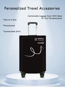 Personalized Travel Luggage Cover- Customizable Non-Woven Luggage Protection Dust Cover With Name Or Text Customization, Trolley Case Protective Cover, Waterproof Anti-Scratch Suitcase Cover, Not Included Suitcase Travel Essentials School Back To School School Supplies Holiday Camping Holiday Essentials Vacation AccessoriesPerfect For Travelers, Students, Families, And Campers, Ideal Personalized Travel Accessories