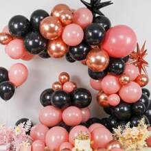 106Pcs Dusty Pink And Black Balloon Arch,Balloon Garland With Star Foil Balloons Metallic Rose Gold Balloons Retro Pink Balloons For Birthday Wedding Bachelorette Party Decorations Gifts Graduation Birthday Decorations Bachelorette Decor Graduation Decorations
