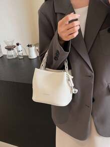 Versatile Fashion Bucket Handbag, Stylish Women Mini Shoulder Bag - Beige - View 5