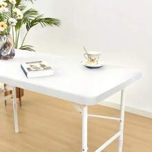 1 块涤纶弹性桌布 - 抗皱、可洗矩形桌布，适合野餐、派对、公园、露营和厨房使用 - 彩色 - 查看 5