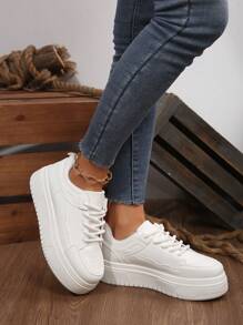 Zapatillas deportivas clásicas de primavera-verano 2025 con plataforma, suela gruesa, suela suave, impermeable, puntera redonda para mujer
