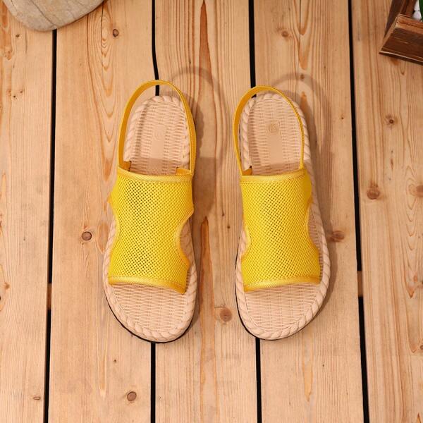 Sandalias planas tipo romano, informales, de verano para playa y exterior, para tallas grandes, versión UE/EE.UU.