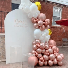 12 Large Chrome Metallic Balloon Balloons 16 Inches Large Round Balloons Premium Birthday Party Decoration - 玫瑰金 - 查看 6