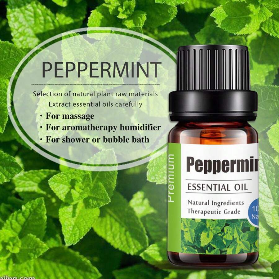 1bottle KANHO Pepper Mint Aromatherapy Essential Oil 10ml 0.33fl.Oz Natural Ingredients Selection Of Natural Plant Raw Materials Add Fragrance For Diffusers Humidifier Friends Gift KH-010 - Pepper Mint - View 1