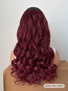 Clip In Synthetic Hair Extensions Long Wavy ,  Hair Extensions  Clip In Hair Extensions   20- 22 Inch,Red Color,7 Pieces - Burgundy - View 3