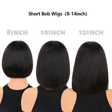 PAZAT Elegant Glueless Human Hair Wig For Women - 40 Inch, Pre-Plucked & Cut, Straight Brazilian Hair With HD Lace Front, 200% Density, Easy Wear Beginner Friendly Daily Wear Short Bob Wigs(8-14inch)
