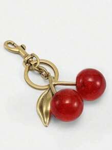 1 beau porte-clés pendentif de sac en forme de cerise, porte-clés de sac pendentif cerise, accessoire de mode élégant pour les clés de voiture
