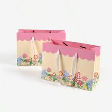 Set de 2 piezas/10 piezas Bolsas de regalo con estampado floral colorido y bonito, bolsas tote minimalistas frescas para el Día de la Madre, fiestas y festivales