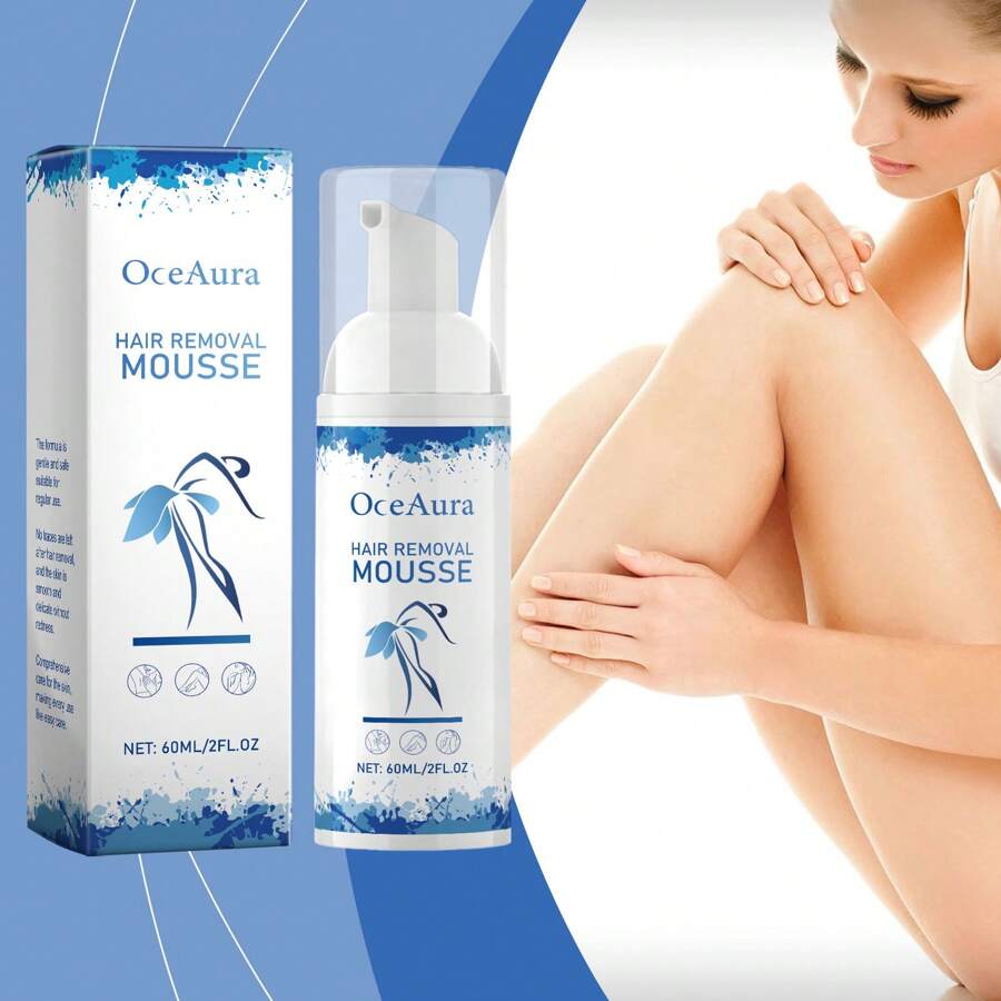 脱毛泡沫慕斯温和保湿，光滑细腻的皮肤，腋下，手部和腿部的毛发全身