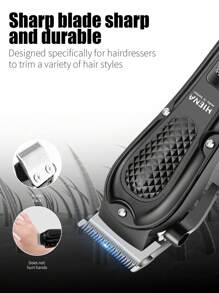 HIENA 男士理发修剪组合套装（2件套），T9刀头，数字显示电动理发器，集成工具套装，适合家庭使用（另有单把理发器可选） - 黑盤龍 - 查看 3