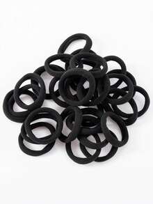 50 pezzi Elastici per capelli neri di base per donna, fermacode per coda di cavallo alta, accessori per capelli adatti per tutte le stagioni e per il ritorno a scuola