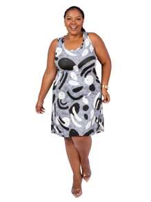 Women's Plus Size Loose Dress - Lime Green - View 2
