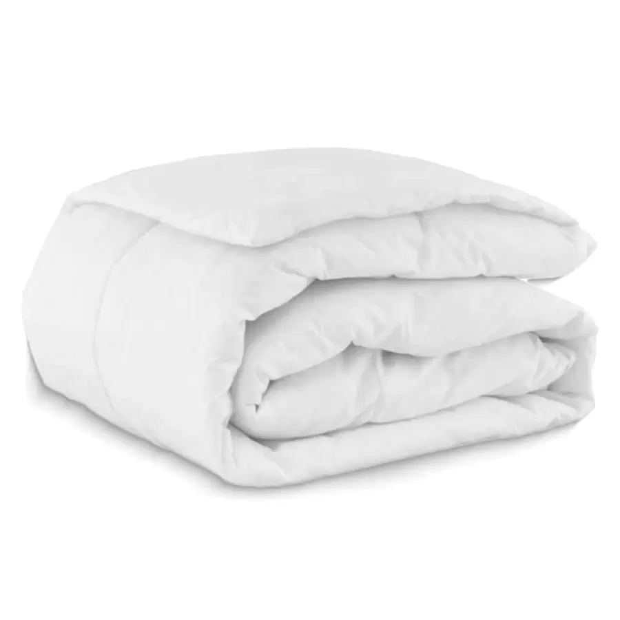 Queen Size Percale Duvet 200 Thread Count Plain Double Sided 100% Cotton Quilted Single Extra Soft High Blanket - White - View 1