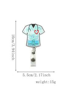 亚克力流沙身份证徽章卷轴，可伸缩心形夹子，适用于医生/护士，可拉伸徽章夹，工作身份证夹，学生证