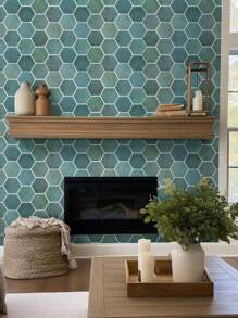 COMMOMY 1/10/20 Tấm ốp tường 3D bóc ra và dán, Tấm ốp tường bằng gạch tự dính, Miếng dán gạch màu hồng, Miếng dán tường phòng khách, Trang trí tường - Nhiều màu - Xem 7