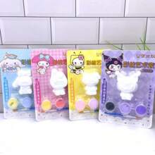 2pcs/1pc Sanrio Character 3D Model Coloring Toy Hand-Painted Set - DIY Plaster Watercolor Set Crafts, Very Suitable For Valentine's Day Gifts, Spring Festival, Birthdays, Easter, Christmas And Other Holiday Gifts - Can Be Used In All Seasons And Other Small Gifts, Styles Are Randomly Shipped, It Is An Ideal Gift For Friends (Some Parts May Be Random)