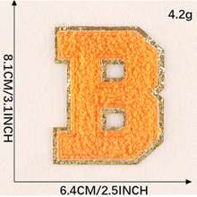 26 烫印字母补丁缝制烫印粘性字母贴纸字母 A-Z 刺绣装饰服装修补鞋、帽、包包 T 恤服装用品（橙色） - 橘色 - 查看 19
