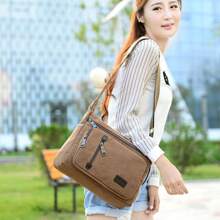Men's Canvas Bag Military Travel Hiking Cross Body Shoulder Bag Messenger Retro - Multicolor - View 6