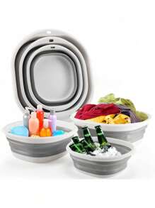 足浴盆、便携式足疗足浴盆、塑料足浴盆、折叠式足浴足疗盆、折叠式浴缸、洗衣盆、洗衣篮、洗碗盆、节省空间的储物容器、便携式折叠式硅胶盆、折叠式洗脸盆、足浴桶、家用小腿深桶、旅行便携式洗脚盆、折叠式按摩足浴盆、足部护理工具、家庭必需品返校 - 多色的 - 查看 7